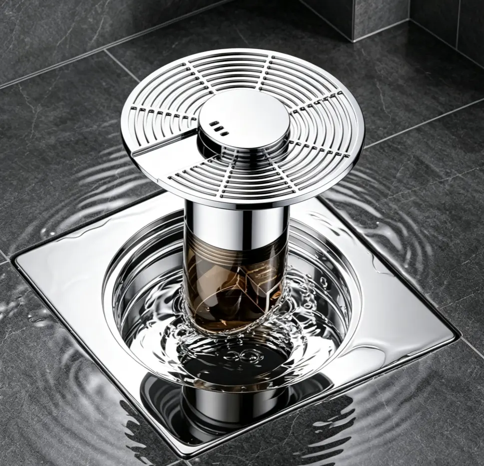 Upgraded Water-Float Floor Drain Core, Anti-Odor Anti-Clog Sewer Backflow Preventer, Universal Insert for Bathroom Sink, Shower and Kitchen Drain Stopper with Insect-Proof Filter