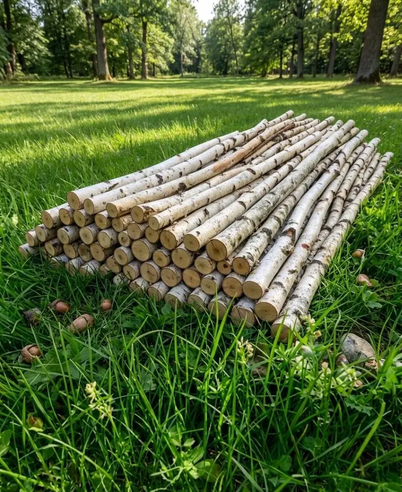 Natural White Birch Logs (Set of 4) – 7 Foot Woodland Wedding & Display Poles