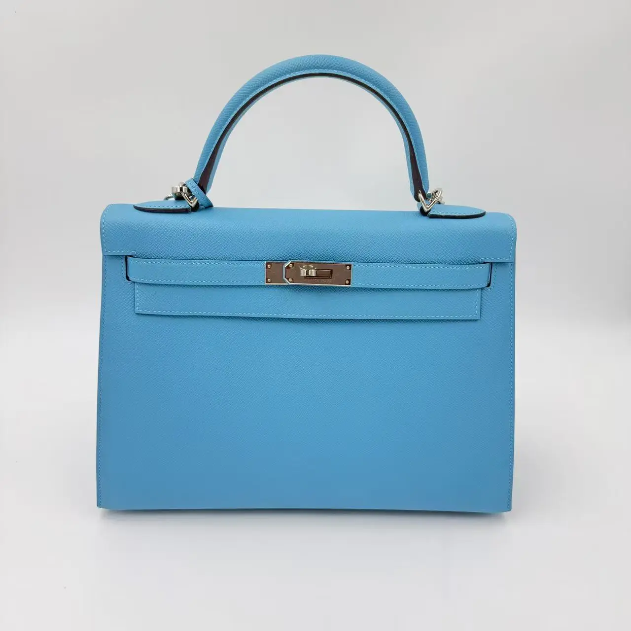 Pre-owned HERMÈS epsom Tote Bags Kelly 32 Sellier Bleu Atoll Palladium Hardware
