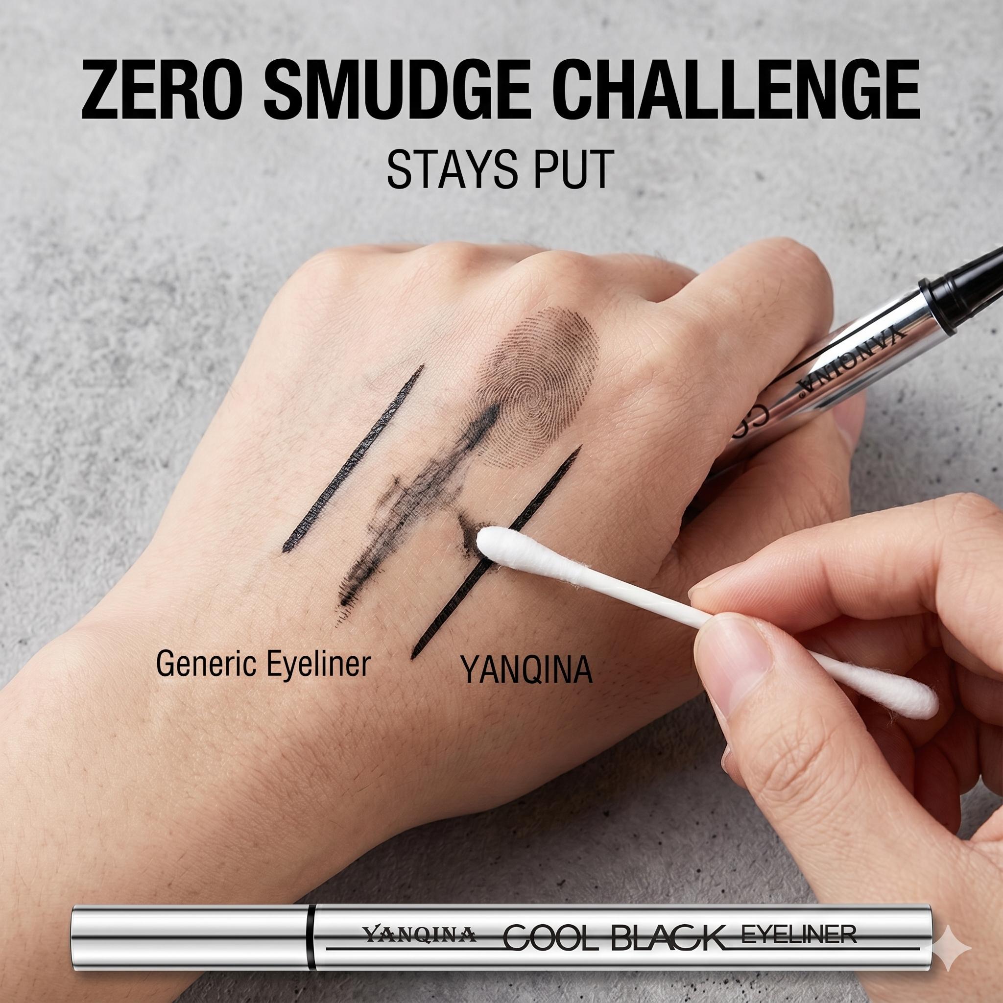 Yanina Cool Black Eyeliner Pen - Long-lasting 24-hour Smooth Application, Lightweight, Waterproof, Vegan, Cruelty-free Makeup Tool Yanina Cool Black Eyeliner Pen - Long-lasting 24-hour Smooth Application, Lightweight, Waterproof, Vegan, Cruelty-free Makeup Tool