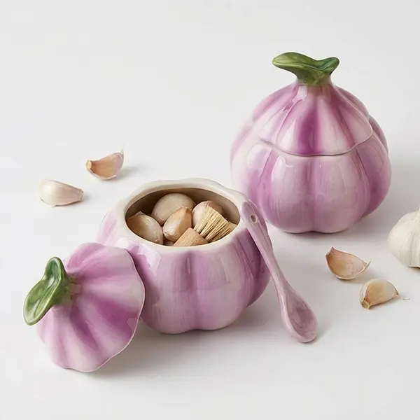Set of 2 purple ceramic jars with flip lids — sealed decorative kitchen storage jars/spice jars suitable for sugar, salt, tea leaves, coffee, and nuts; ideal for office organization, multifunctional use, and sculptural decoration.
