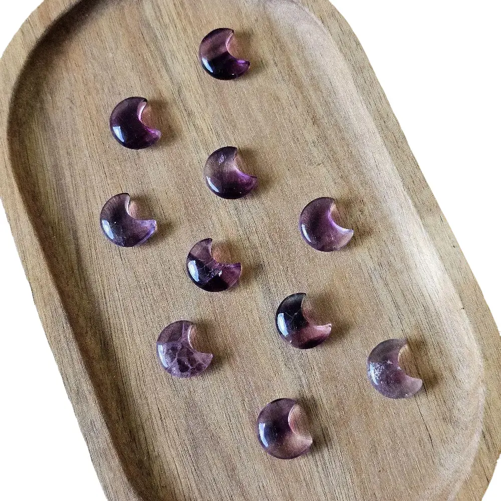 Purple Fluorite Mini Moon Carving