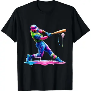 Baseball Player Drip Ice Cream Drip Baseball Stuff T-Shirt Graphic tees