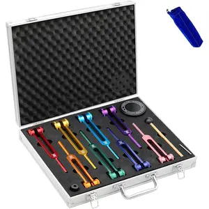 Chakra Tuning Fork Set, Weighted Tuning Forks of 8 Color,7 Chakra and 1 Soul Purpose Tuning Forks for DNA , Sound , Yoga, Meditation