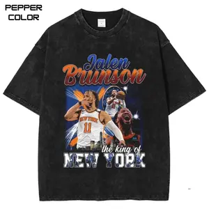 Jalen Brunson Graphic Tee, Basketball Vintage T-Shirt, Game Day Shirt, Stylish Crew Neck Short Sleeve T-Shirt, Unisex Streetwear for Men Women,Trending, All Size, Gift Basketball fans