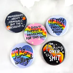 No Human is Illegal buttons - Social Justice Buttons - Anti Fascism buttons - Protest buttons - Resist buttons
