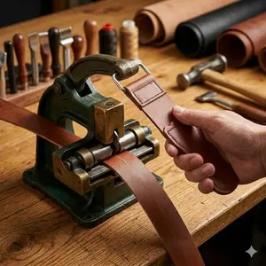 Professional Sharpening Strop for Straight Razors Knives Maintenance, Durable Leather Tool for Blades Edge Honing Polishing Barber Kitchen Cutlery Care