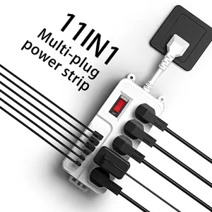 11-In-1 Surge Protected Power Strip, 5 AC Outlets, 3 USB-A And 3 USB-C Ports, Short Cord, US Plug, Master Switch, Overload Protection - For Travel, Home And Office Use