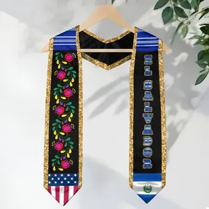 El Salvador Graduation Stole 2026 – El Salvador American Flag Graduation Sash, Class of 2026 V Shape National Country Flag Stole