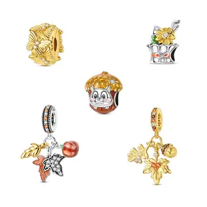 MULA Fall Jewelry Collection - Fall Theme 925 Sterling Silver Jewelry for Pandora Bracelets and Necklaces, Perfect Gift for Women, Girls for Thanksgiving, Halloween, Birthday and Seasonal Gifts