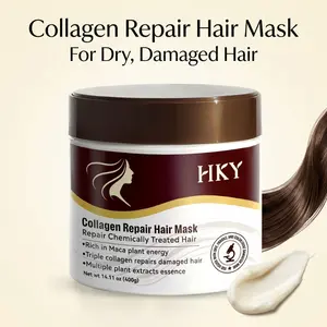 HKY Hair Mask,Collagen Hair Treatment,Ginseng Nourishing Repair,Coconut Oil Deep Conditioning,Smooth Moisturizer Hydrating