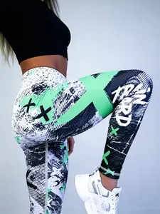 Women's All Over Print High Waist Leggings, Casual Comfy Breathable Skinny Pants for Daily Wear, Ladies Bottoms for All Seasons