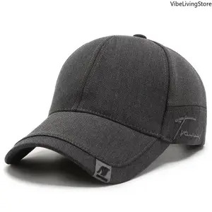 High-Quality Cotton Baseball Cap - Breathable Solid Color Cap for Men's Outdoor Comfortable Fit