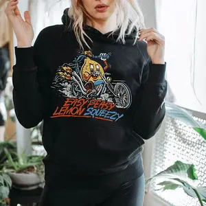 Retro Motorcycle Printed Hoodie - Sweatshirt, Women's Graphic Sweatshirt, Cute Fall Outfit, Casual Streetwear Gift, Gift For Women, Gift For Girl Friend, Full Size, Full Color Cotton Fabric