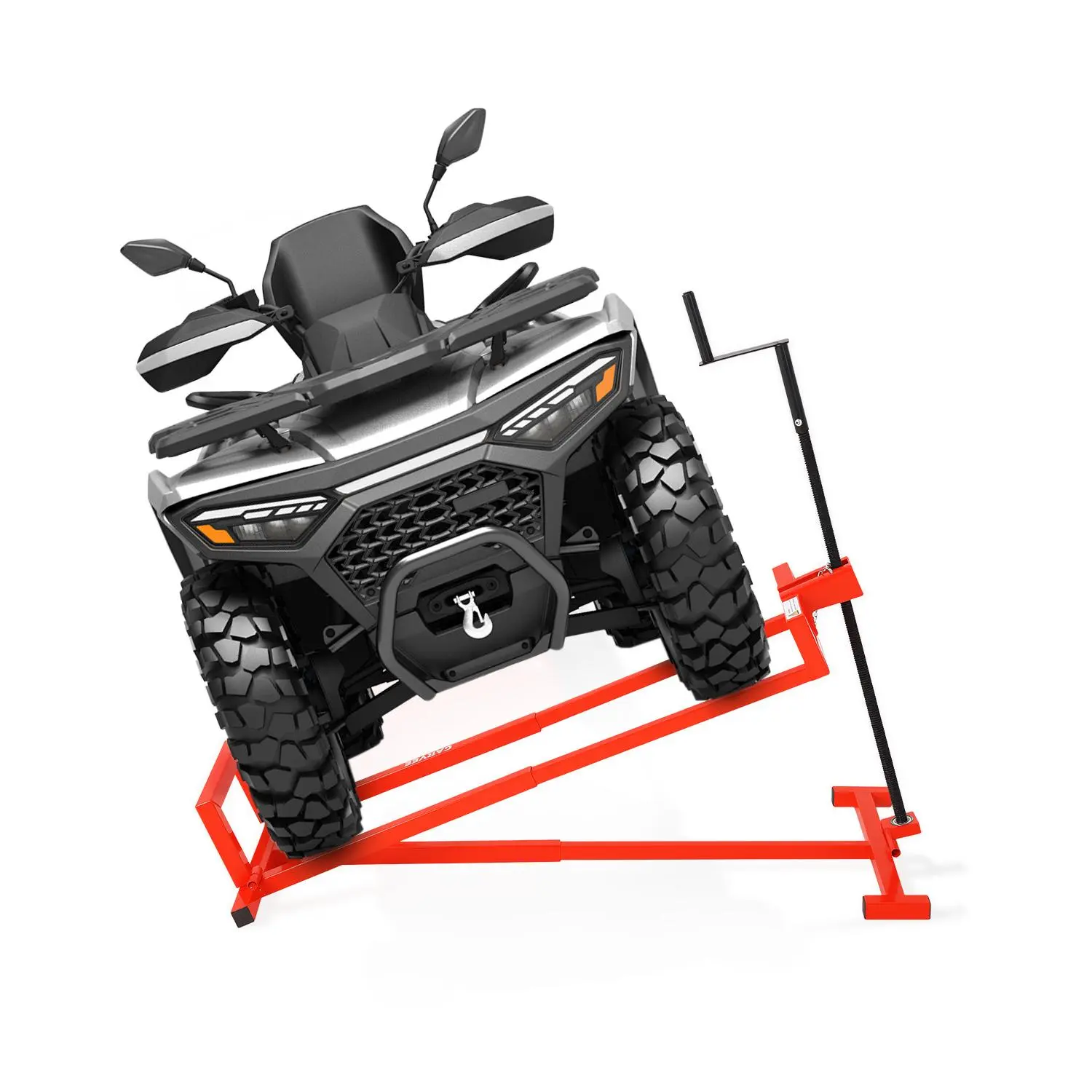 800 lbs Heavy-Duty Lawn Mower Lift Jack – Collapsible, Crank & Power Tool Handle – All-purpose for Zero Turn Mowers – Textured Black