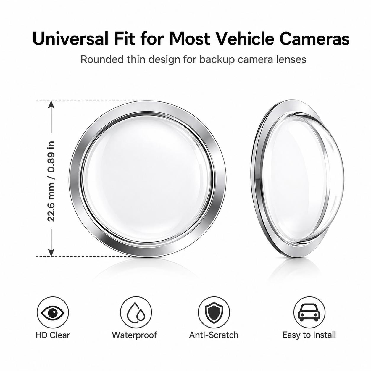 8PCS Backup Camera Lens Protector Film, Ultra-Clear Anti-Scratch Water-Resistant Rear View Camera Protective Stickers, Easy-Adhesive Covers for Car Reversing Cameras