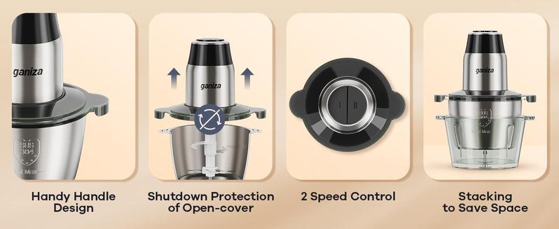New Year gift Food Processor with 8 Cup Glass Bowls & 8 Cup Stainless Steel 2-Speed Food Chopper Meat Grinder , Upgraded Button & Smart Overheat Protection Light - Includes Clean Brush, 2 Sets of Blades New Year gift Food Processor with 8 Cup Glass Bowls & 8 Cup Stainless Steel 2-Speed Food Chopper Meat Grinder , Upgraded Button & Smart Overheat Protection Light - Includes Clean Brush, 2 Sets of Blades