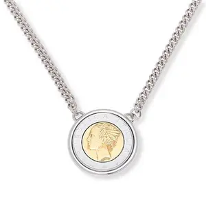 Bellezza 18" 500 Lira Coin Curb Necklace
