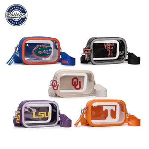 NCAA Clear Crossbody Bag for Women– Lightweight Stadium Handbag with Adjustable Strap, Card Pocket & Team Logo, Perfect for Game Day Essentials, Sports Fans, School Events & Casual Everyday Use 016