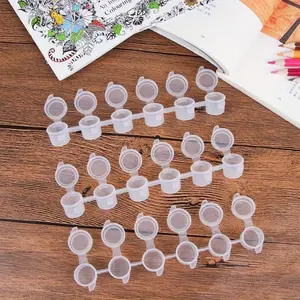 Empty Oil Painting Box, 10pcs Mini Palette, Draw Pigment Pots, Portable Storage Plastic Box, Sealing Container for Home School Office