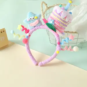 Cake Headband Funny Headband Decoration Children's Birthday Photo Hat Party Twist Hair Accessory