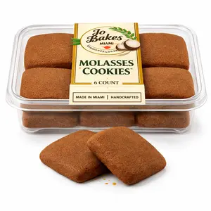 JO BAKES Molasses Spice Cookies - 8 Count Fresh Baked Soft Snack Cookies, Keke Panikeke Puerquitos Cake Treat
