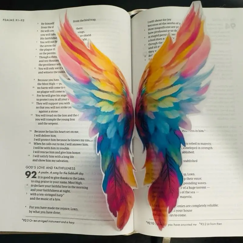 Refined Vellum Tip-Ins Decorative Angel Wings Bookmarks - 3 Different Designs, Perfect Intentional Elegance, Ideal for Bible Enthusiasts, All Seasons, Boost Bible Aesthetic, Elevate Reading Experience