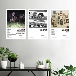 3-piece set of music album canvas posters: $uicideboy$/ANTARCTICA/My Liver Will Handle What My Heart Can't/Thy Kingdom Come. Ideal for bedroom or living room gifts, room wall decorations, frameless, Unframed wall art, Minimalist Design
