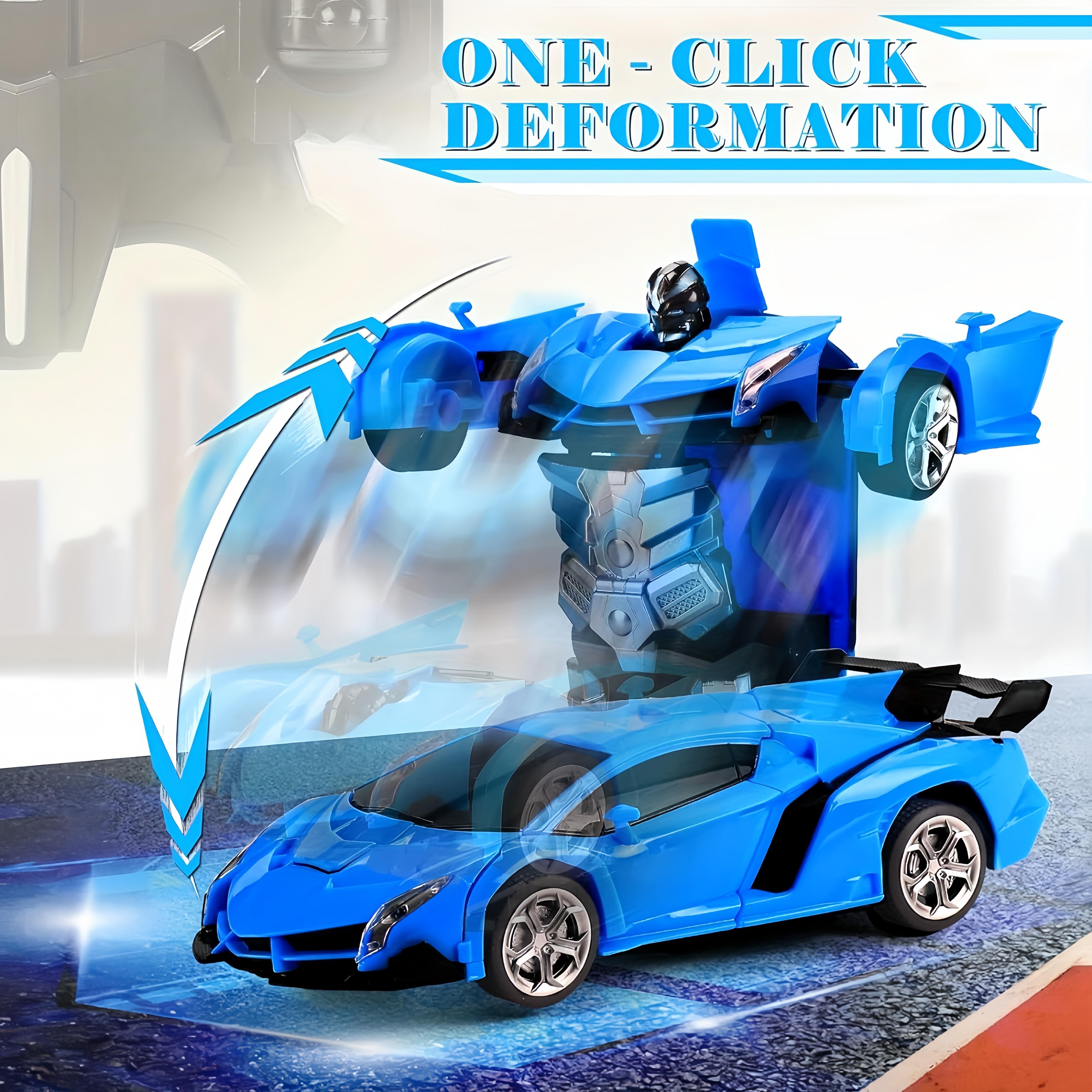 One-Button Transforming Robot Car Toy with LED Light & Sound Stunts – 360° Omnidirectional Stunt Vehicle for Boys Girls Age 3+ – Remote Control Deformation Truck, Educational STEM Christmas Birthday Gift for Kids