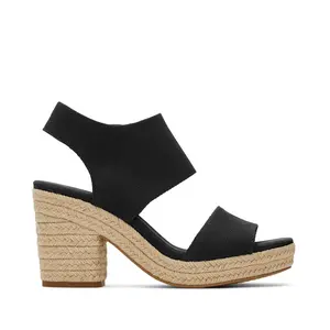 Majorca Rope Black Platform Sandal