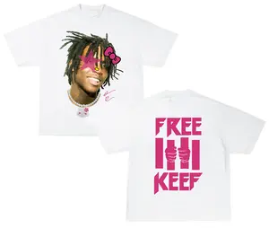 Hello Chief Kitty Keef Pink Super Star Rap Tee Shirt Double Sides