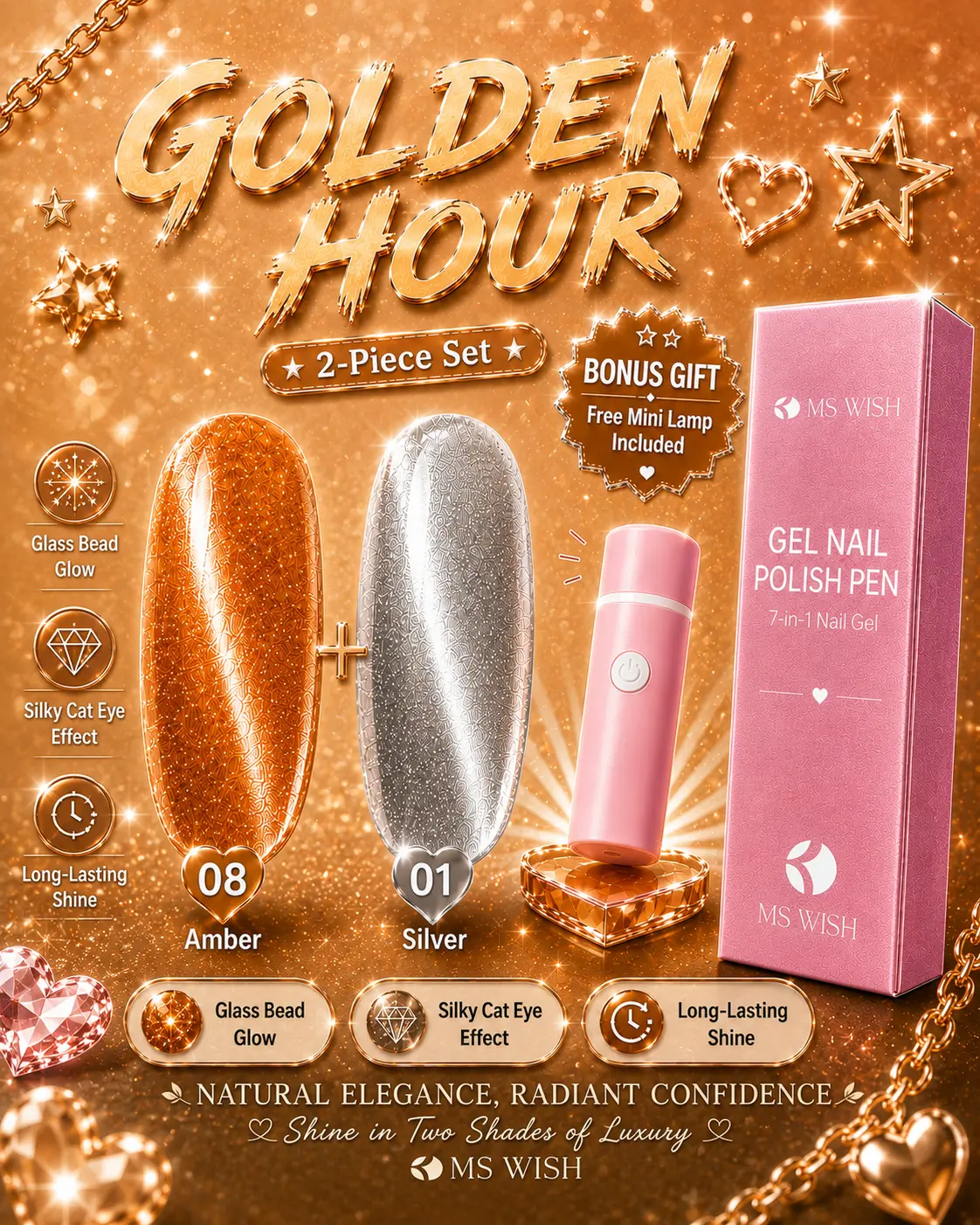 Ms Wish Golden Hour Duo (With Free Mini Lamp)