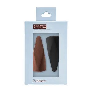 ECHANEW No-Waste Microfiber Makeup Blender Set - Save 50% Foundation - Ultra-Soft Velvet Sponges for Flawless Airbrushed Finish (2 Count)