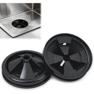 2 Pack 3 3/8" Garbage Disposal Splash Guards, Sink Baffle QCB-AM Replacement for  Evolution Series, Quiet  Drain Plug, Easy Install Removable Garbage Disposer Accessory, Black Rubber