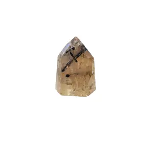 Natural Citrine with Black Tourmaline Tower (100% natural not heat treated)
