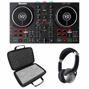 Numark Party Mix II DJ Controller with Professional DJ Headphones & Case Package