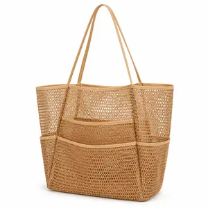 Beach Mesh Tote Bag for Women, Large Travel & Pool Bag, Lightweight Vacation Cruise Tote