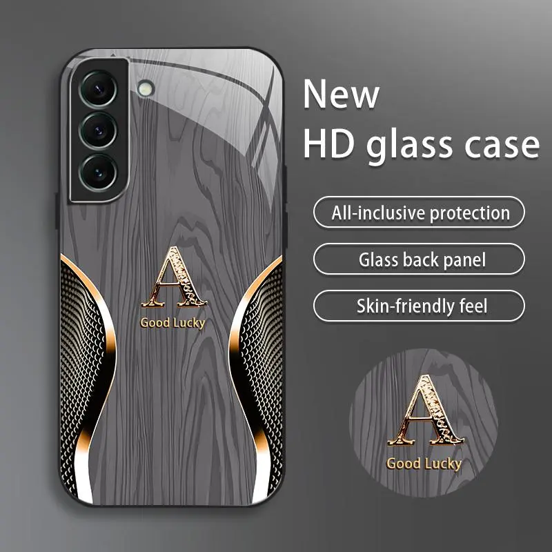 Suitable for [Galaxy S22 5g] Brand new premium phone case, drop-proof and fingerprint-resistant，sophisticated and minimalist design, with 26 English letters to choose from YM99