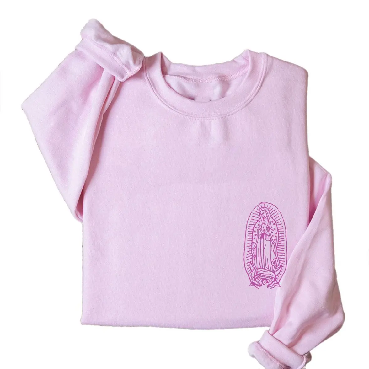 Adult and Youth Virgen de Guadalupe Sweatshirt Unisex Classic Cotton Printed, Gift for Men for Women.