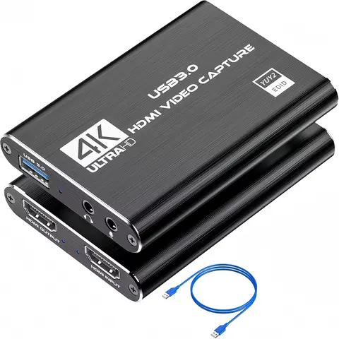 ACHAVE 4K@30Hz High-Definition Video Capture Card, USB 3.0, Loop-Out, UVC UAC 48 KHz PCM, High-Definition Recording for Computers & Office Desktop Laptop Components Cables Accessories