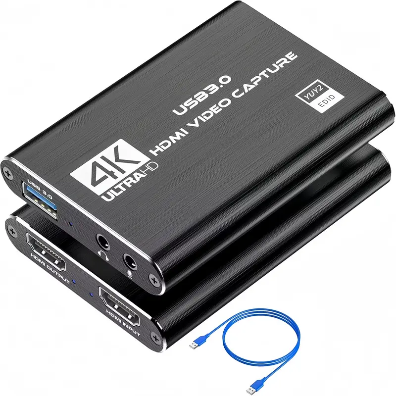 ACHAVE 4K@30Hz High-Definition Video Capture Card, USB 3.0, Loop-Out, UVC UAC 48 KHz PCM, High-Definition Recording for Computers & Office Desktop Laptop Components Cables Accessories