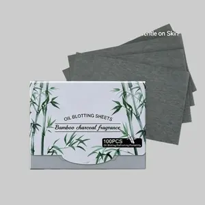 Refreshing Bamboo Charcoal Oil-Absorbing Sheets, Facial Oil Blotting Paper, Oil-Control, Shine-Reducing, Comfortable, Daily Use & Portable
