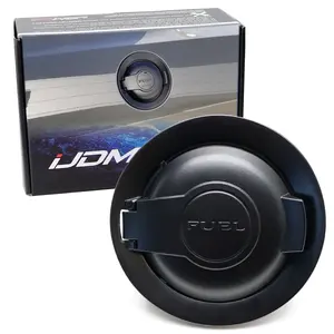 iJDMTOY Matte Black Finish Fuel Gas Filler w/Door, For 2008-2023 Dodge Challenger