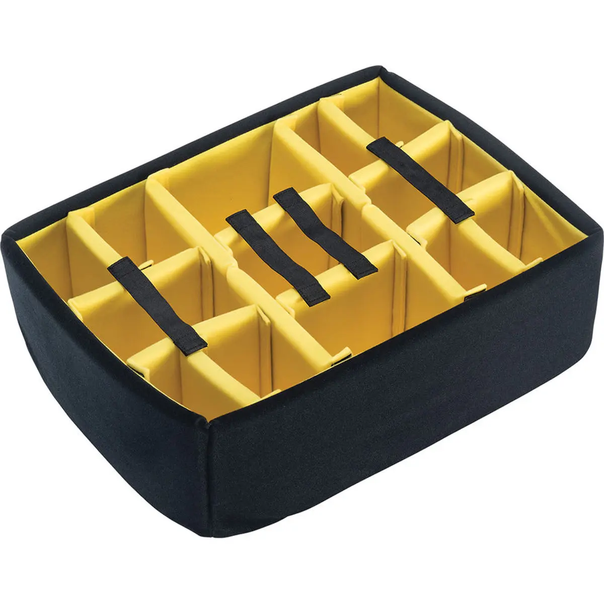 Pelican 1565 Classic High-Contrast Padded Adjustable Dividers - Gear Sorting Bag Organizer for 1560 and 1560M Series Cases, Yellow/Black, On-the-Fly Configuration