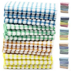100% Cotton 8 Pack Terry Kitchen Dish Cloths, 12 x 12 Inches Super Soft and Absorbent Dish Rags, Quick Drying Dish Towels for Washing Dishes, Mixed Color