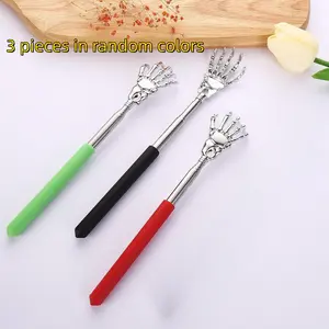 3-Piece Stainless Steel Back Scratcher Set, Comfortable Grip Handle, Non-Slip Extensible Handle, Ideal Gift for Travel, Birthday, Christmas