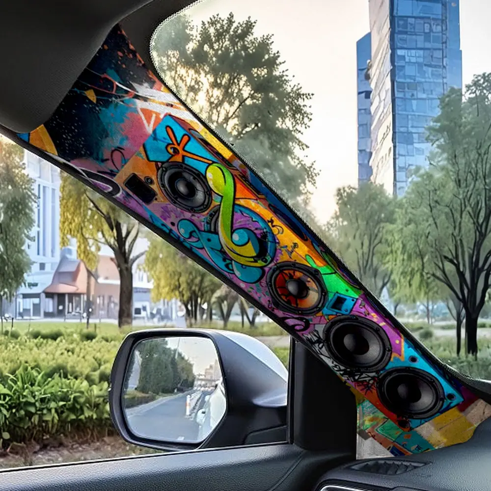 Jdm Car Interior a Pillar Modification, Cool Upgrade Trendy Sound Graffiti Self-Adhesive Car Interior Decorative Decal for cars Car Decoration, Car Stickers, Car Decals, Stylish Car Accessories