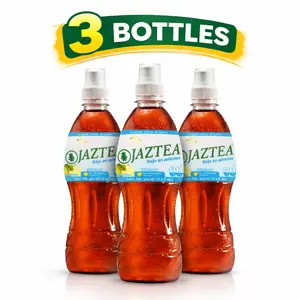 3 Bottles Jaztea Jasmine  (Bajo en Calorias) Iced Tea 500ml (16.9 fl oz) – Natural Ingredients, Refreshing Mexican Jasmine Tea Drink, Light & Smooth Flavor, Made in Sinaloa Mexico