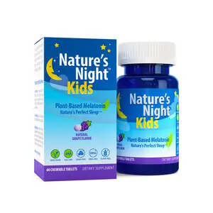 Nature’s Night Kids - Plant-Based Melatonin - 60 Count - Natural Grape Flavor