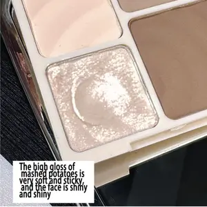 4 Color Matte Contour Highlighter Powder With 4 Grid Design For Face Slimming, Shaping & Brightening. Available In 2 Colors. Easy To Apply, Long-Lasting & Non-Flying Powder,